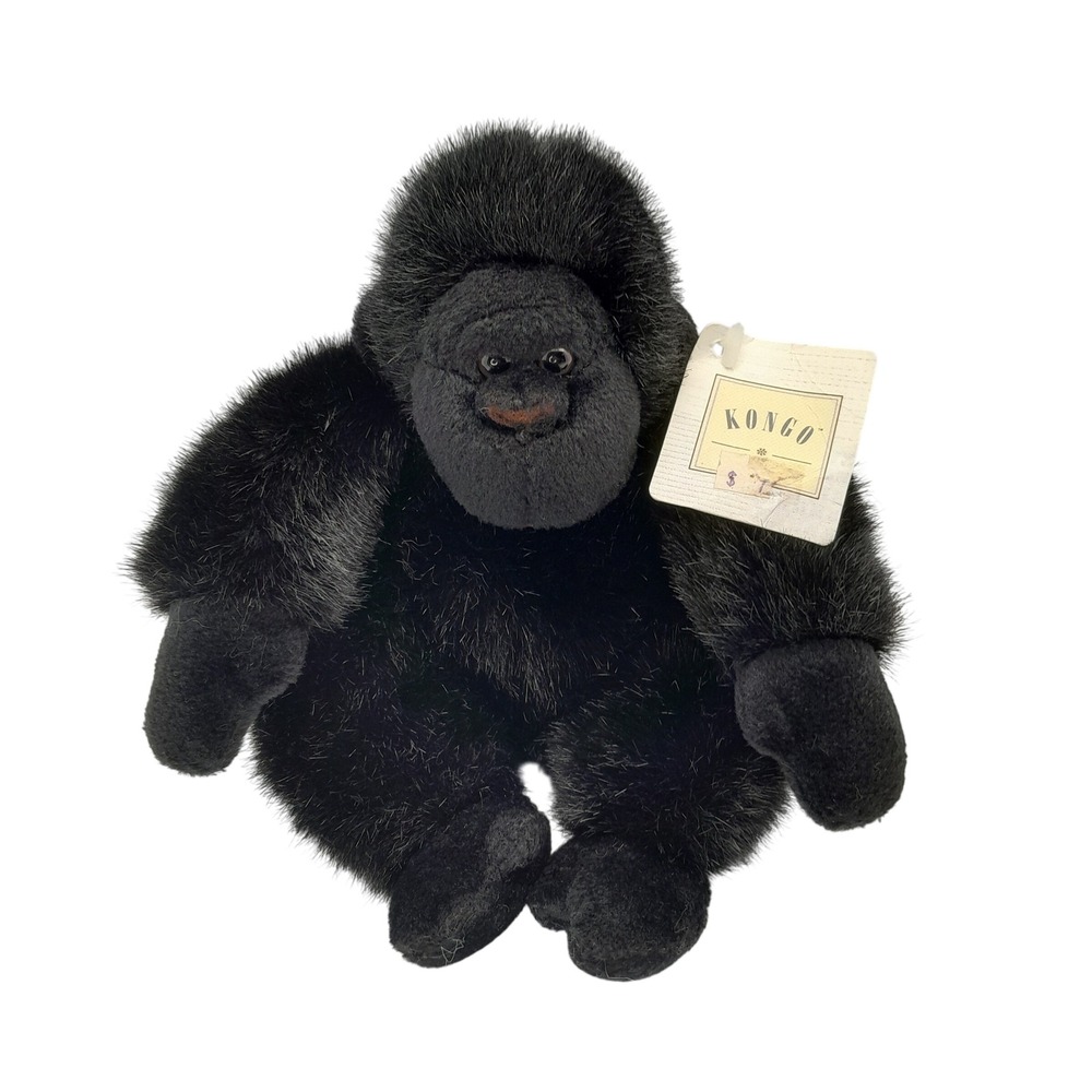 Kongo Gorilla Plush Stuffed Animal Black Ape Jungle Wildlife Toy NWT